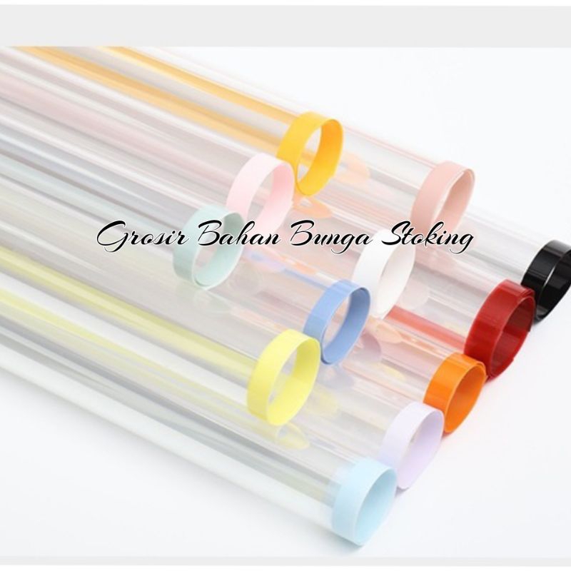 

Flower Wrapping Paper Transparent Line Color Cellophane Opp Transparan BeningList Warna Kertas Buket Bunga Cellophane List Pembungkus Buket