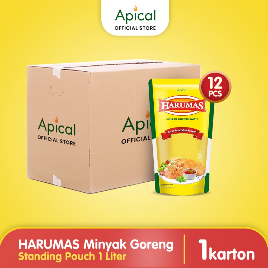 

[1 Karton] Harumas Minyak Goreng Standing Pouch 1L