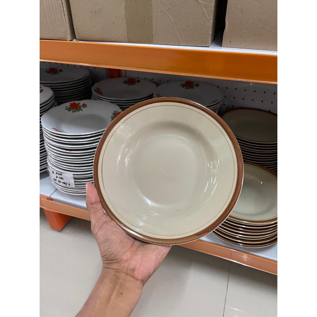 Piring Batu 8 Lucky List Coklat