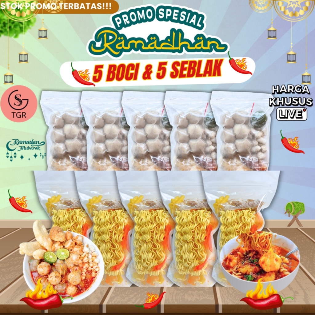 

[SPECIAL LIVE 7.7] 10 MIX BUNDLING 5 BASO ACI ORI, 5 SEBLAK INSTAN Kuah Kaldu Hotpot Instan