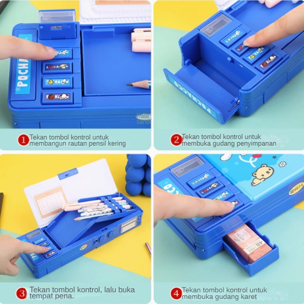 

HenJO Kotak Pensil/Kotak Pensil Dua Lapis Multifungsi Kapasitas Besar/Kotak Pensil Password Sanrio