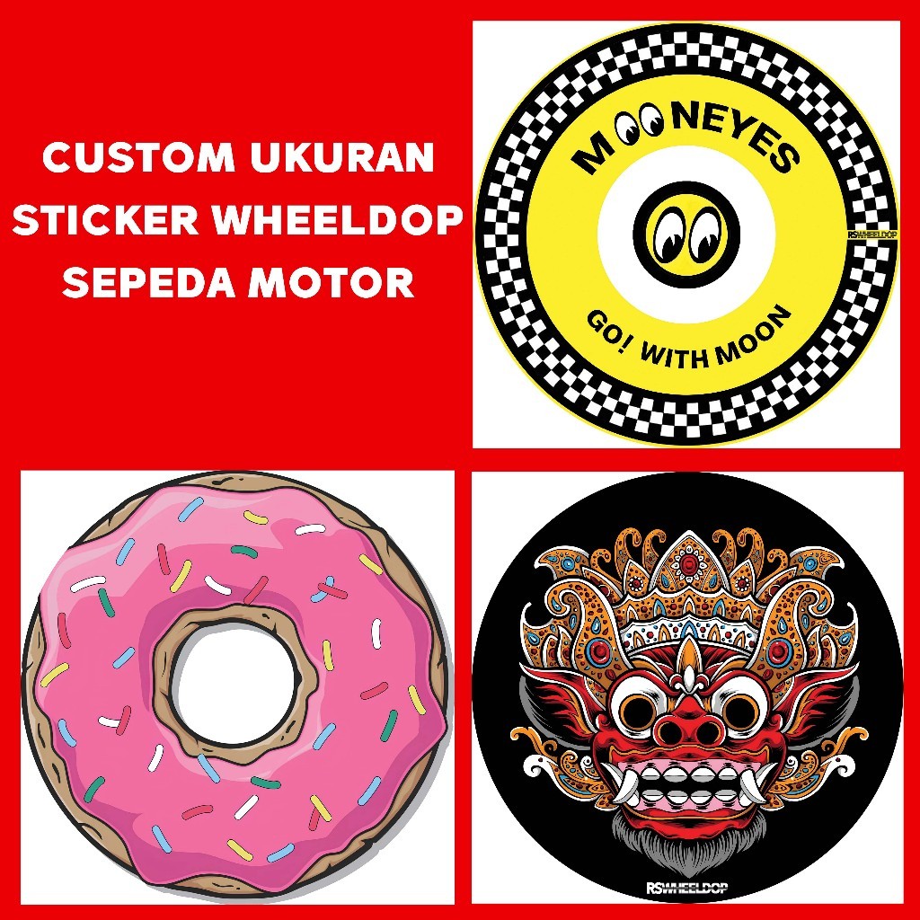 Custom Ukuran Diameter 45-60cm Sticker Wheeldop Sepeda Fixie, Federal Dll
