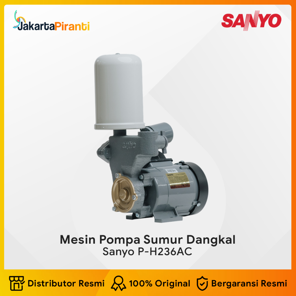 Mesin Pompa Air Sumur Dangkal Otomatis 200 Watt Sanyo PH 236 AC | Pompa Air Sanyo PH 236 AC 200 Watt