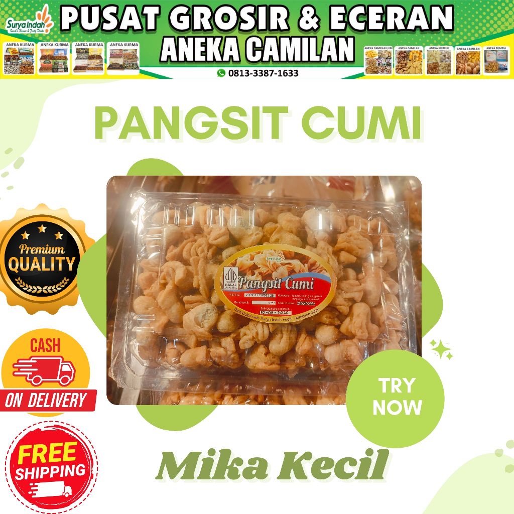 

Pangsit Cumi packing dengan Mika Plastik Medium Kwalitas Premium Surya Indah Food