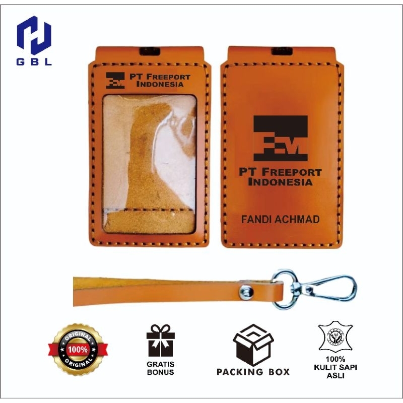 

cardholder/nametag/holder (model lipat/magnet) tali nyalard PT Freeport Indonesia Free ukir nama