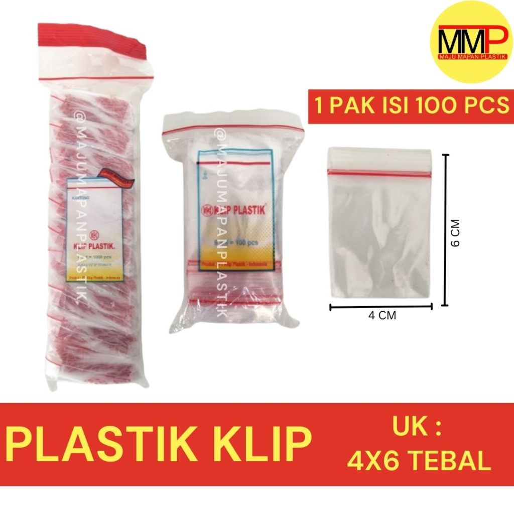 [100pcs] Plastik Klip 4x6 cm TEBAL / Plastik zip lock / Plastik obat