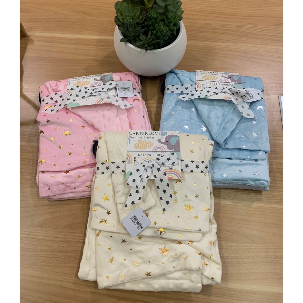 Carter - Love Selimut Bayi Besar Double Fleece Motif bintang - Baby Blanket Premium Halus & Hangat