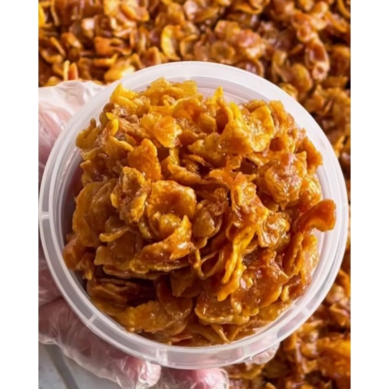 

cornflakes caramel.cemilan sehat enak halal.