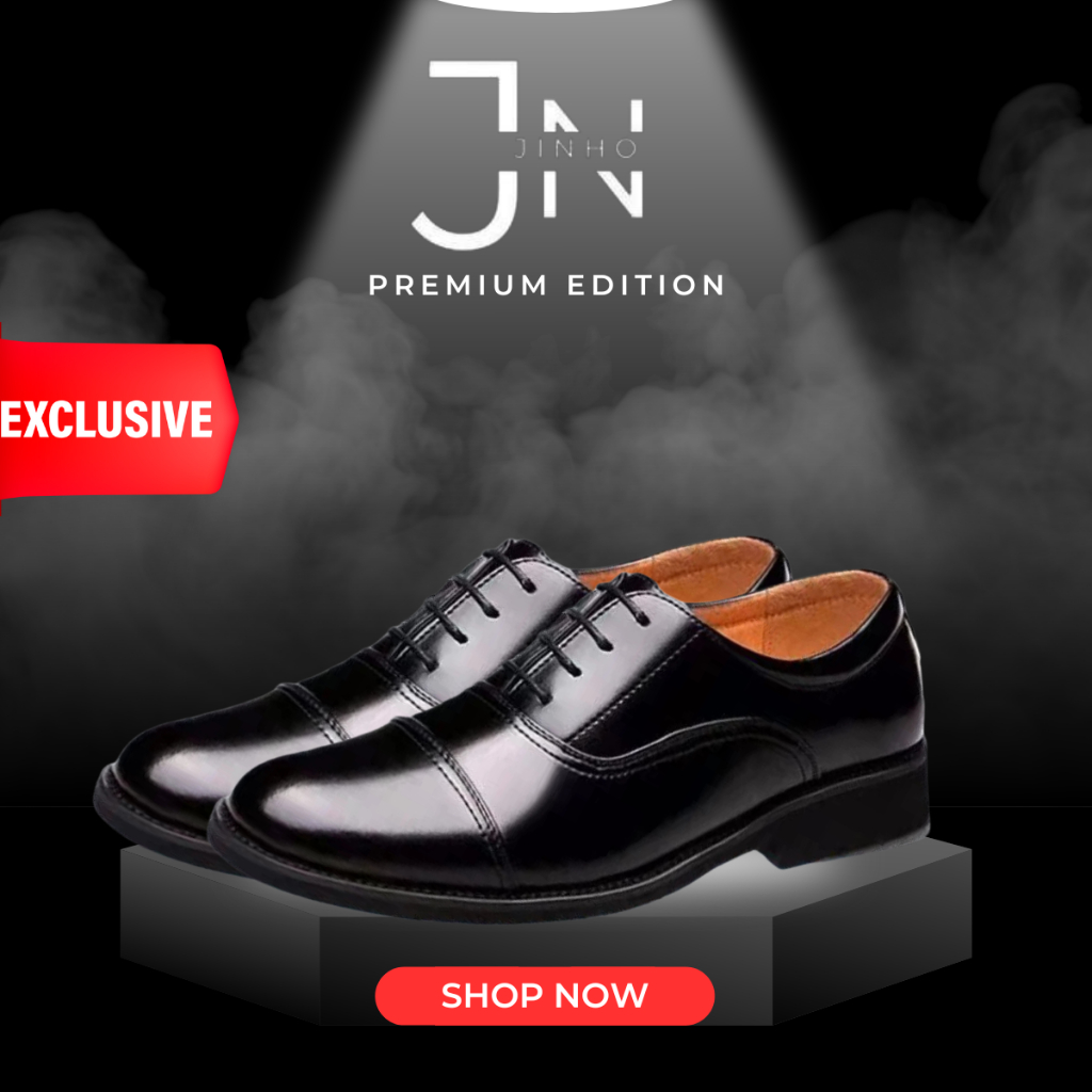 JINHO Sepatu Kulit Pria Hitam Sepatu kulit Orientasi liburan Kualitas yang luar biasa 7006