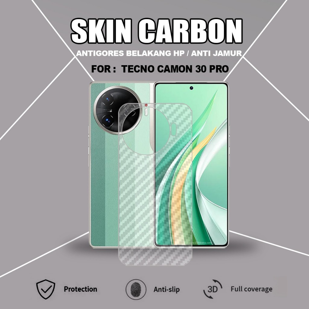 TECNO PHANTOM V FLIP TECNO CAMON 30 PRO  SKIN CARBON TRANSPARAN ANTIGORES TECNO PHANTOM V FLIP TECNO