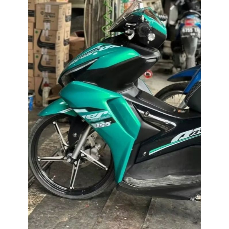 Cat custom warna hijau tosca metalik jenis PU original