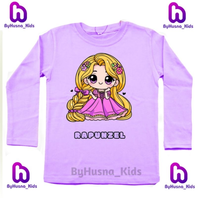 LENGAN PANJANG BAJU ANAK KAOS ANAK PRINCESS RAPUNSEL RAPUNZEL CUTE ATASAN ANAK PEREMPUAN CEWE