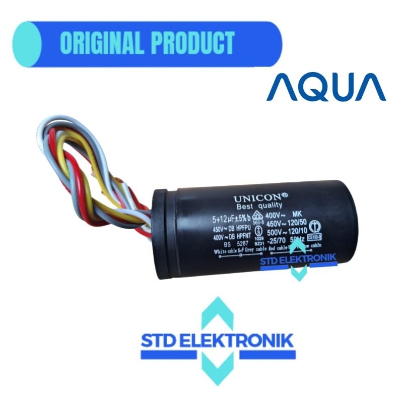 Capasitor mesin cuci aqua 2 tabung - Kapasitor mesin cuci dua tabung aqua kabel 4 - Kapaaitor untuk 