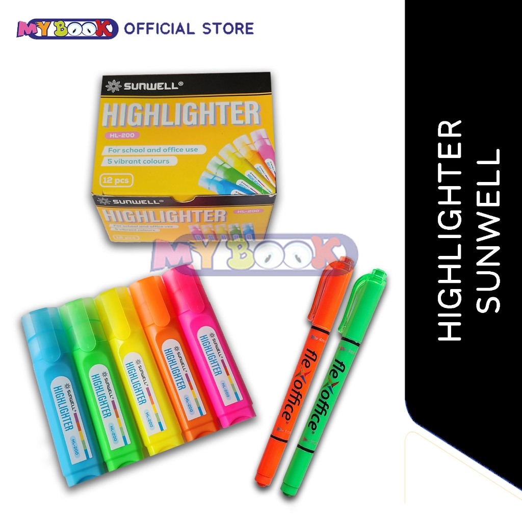 

Sunwell Highlighter Penanda Berwarna HL-200 / Twin Highlighter FO-HL01