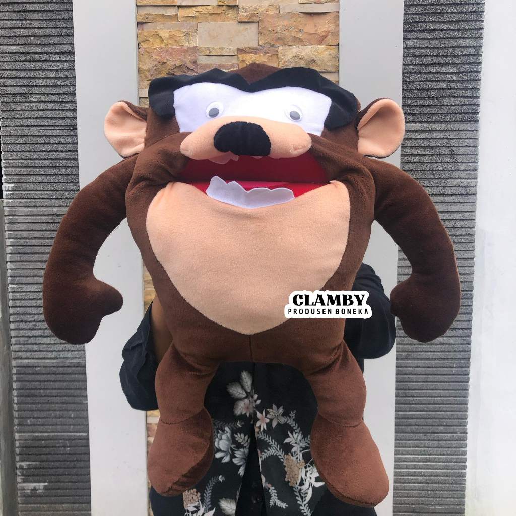 Muppet Tazmania Hand Puppet Tazmania Ventriloquist | Boneka Peraga Dongeng Mulut Gerak Boneka Jumbo