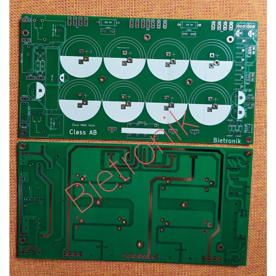 PCB PSU 8 Elco 4cm Class AB_Softstart_Simetris Dauble Layer