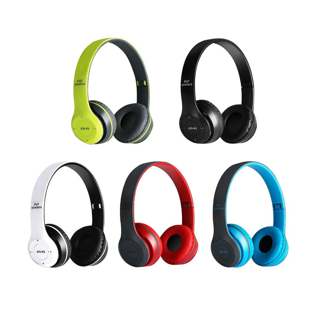 Hot Sale Headphone Bluetooth P47 Wireless Headset Bando Black Tanpa Kabel Hd Stereo Sound
