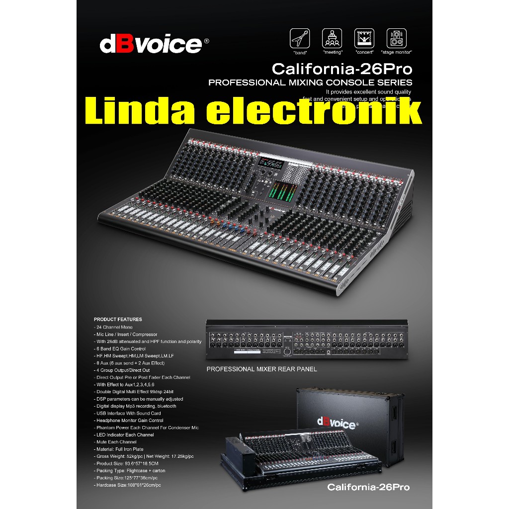 Mixer dbvoice California 26 Pro Original 24 Channel CALIFORNIA-26PRO