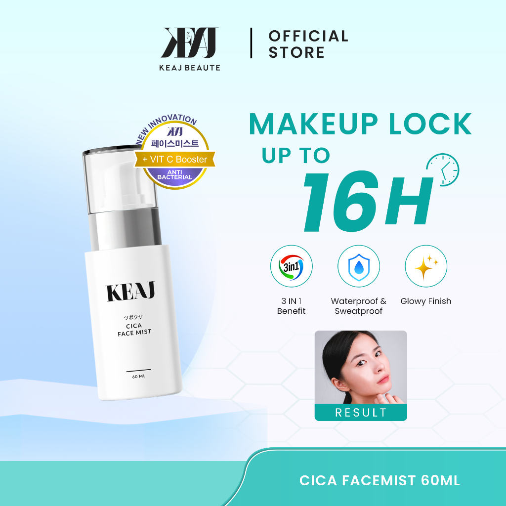 Keaj Beaute Face Mist Cica, Safron, Centella, Lemon Extract, Air Zamzam 60ml