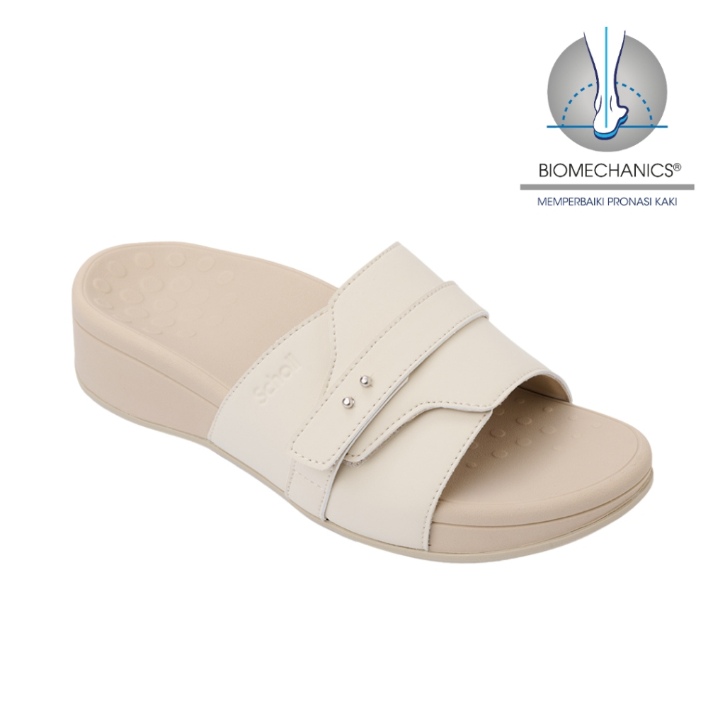 Scholl Biom Zara Ivory Sandal Wanita Size 36-40 Women Sandals Biomechanics