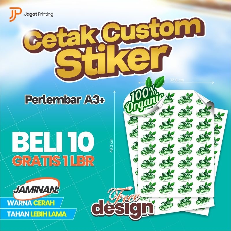 

FREE LAMINASI | Cetak Stiker Label A3+ Mirror dan Vinyl + Kiss Cut | Print Custom Stiker Murah