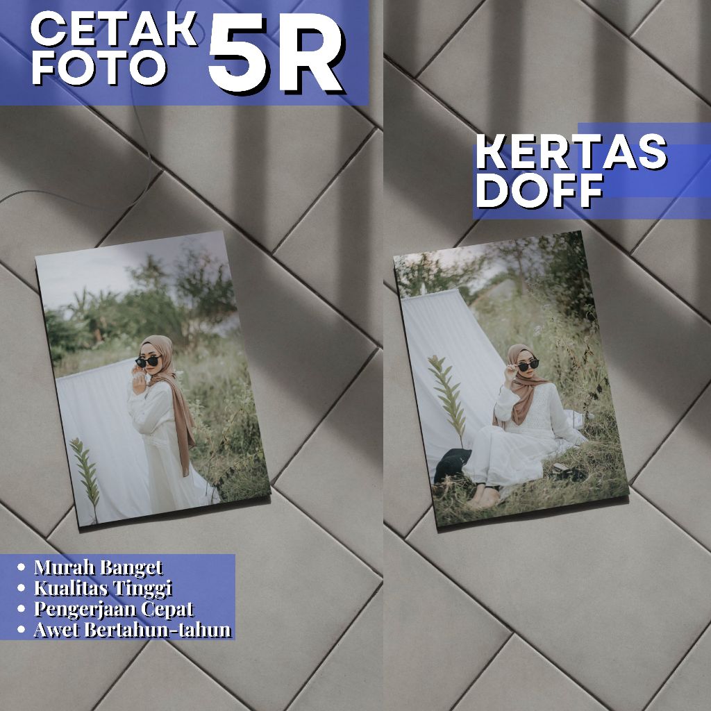 Cetak Foto Kertas Satin Teksture 5R 13x18 Doff Kualitas Tinggi dan Tahan Lama