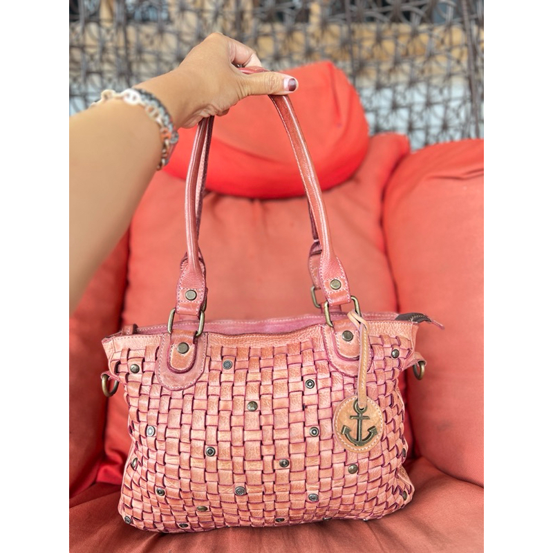 Tas Harbourrr 2nd Ysabel Pink/ Harbour 2nd Ysabel/ Rare/ Shoulder bag anyam stud