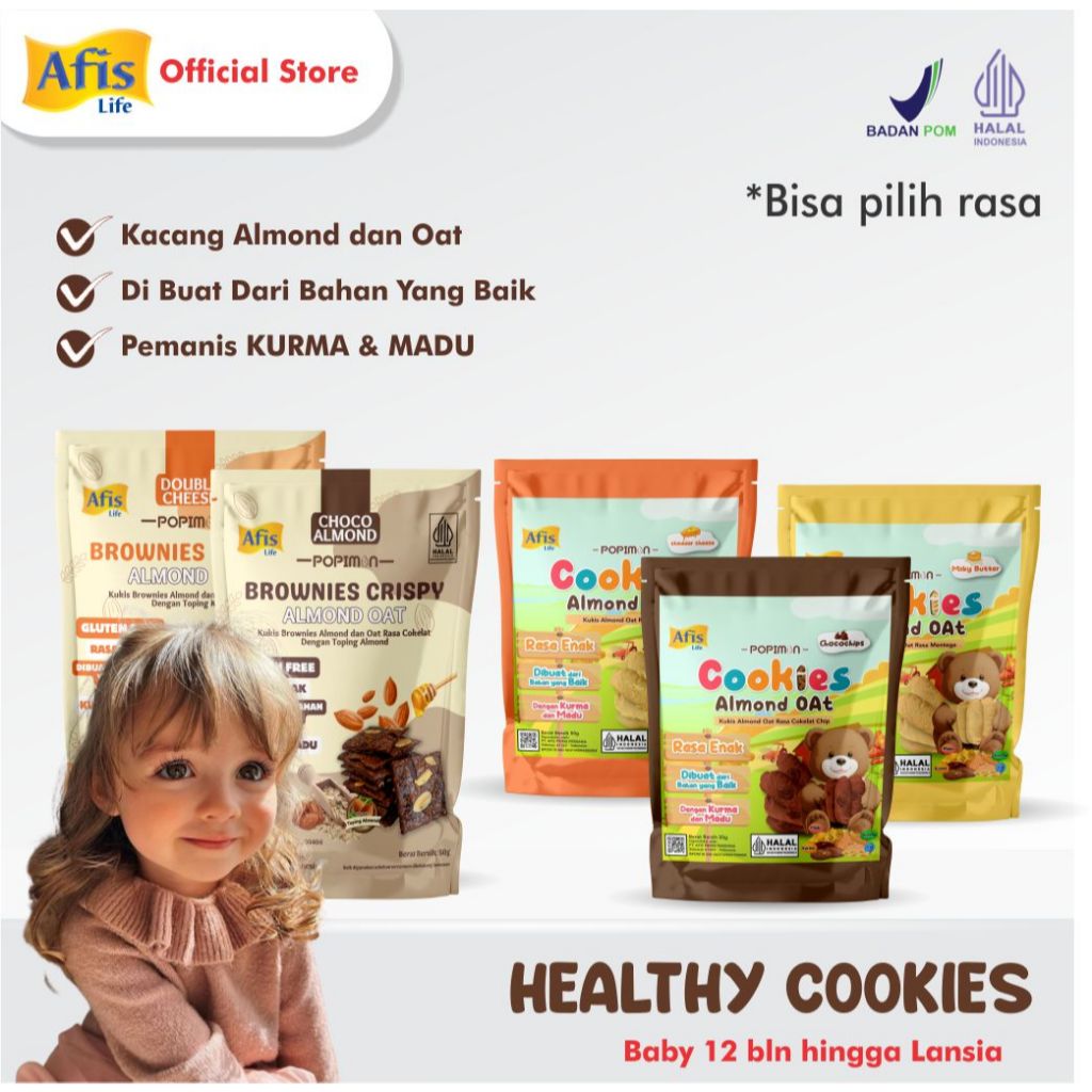 

Afis Healthy Cookies Paket - 3 Cookies Almond Oat, 2 Brownies Crispy Almond Oat