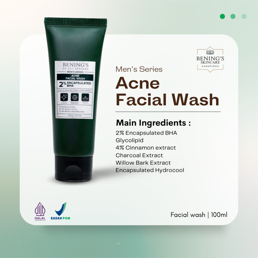 Bening's Facial Wash Acne MEN - by Benings Clinic