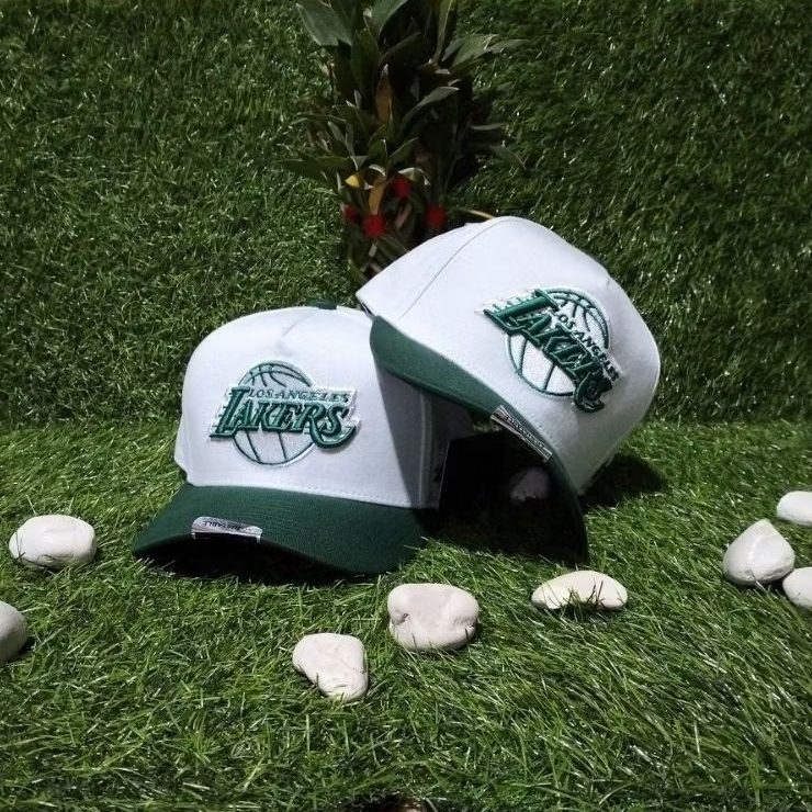 Losangeles Lakers Putih Hijau Best Quality Topi Premium