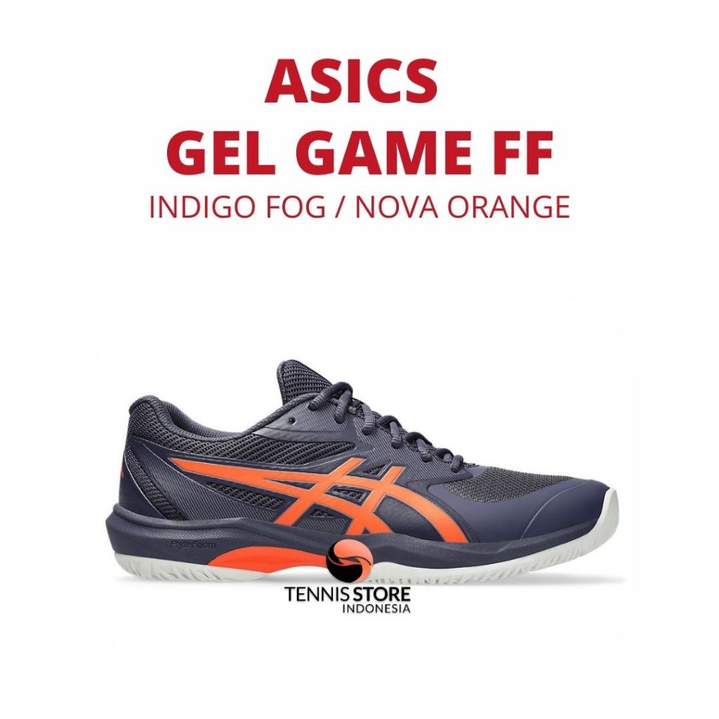 HOT PRODUCT SEPATU TENIS ASICS GEL GAME FF / INDIGO FOG NOVA ORANGE