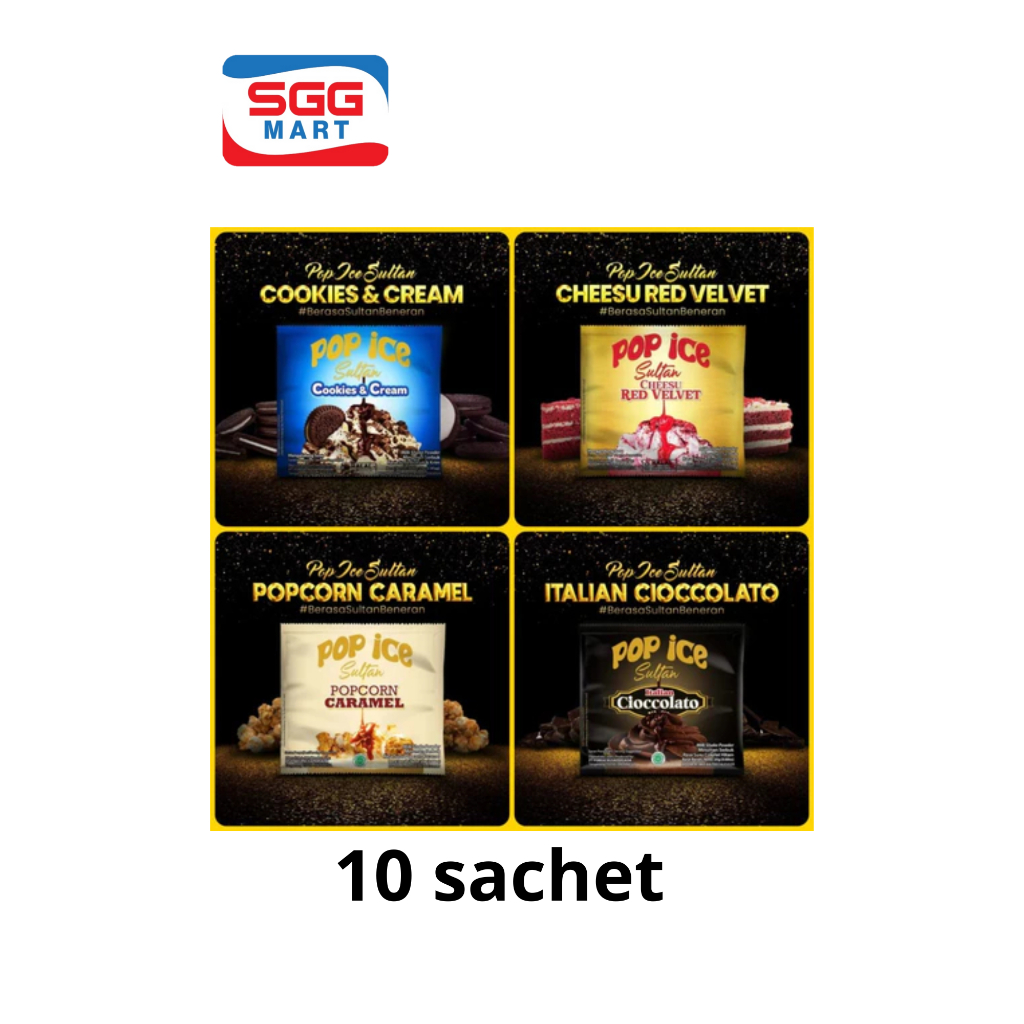 

Pop Ice Sultan rasa lengkap 1 renceng [isi 10 sachet]