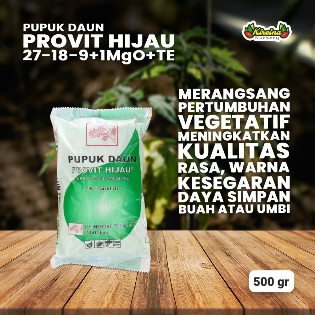 Provit Hijau 27-18-9+1MgO+TE 500gram Pupuk NPK