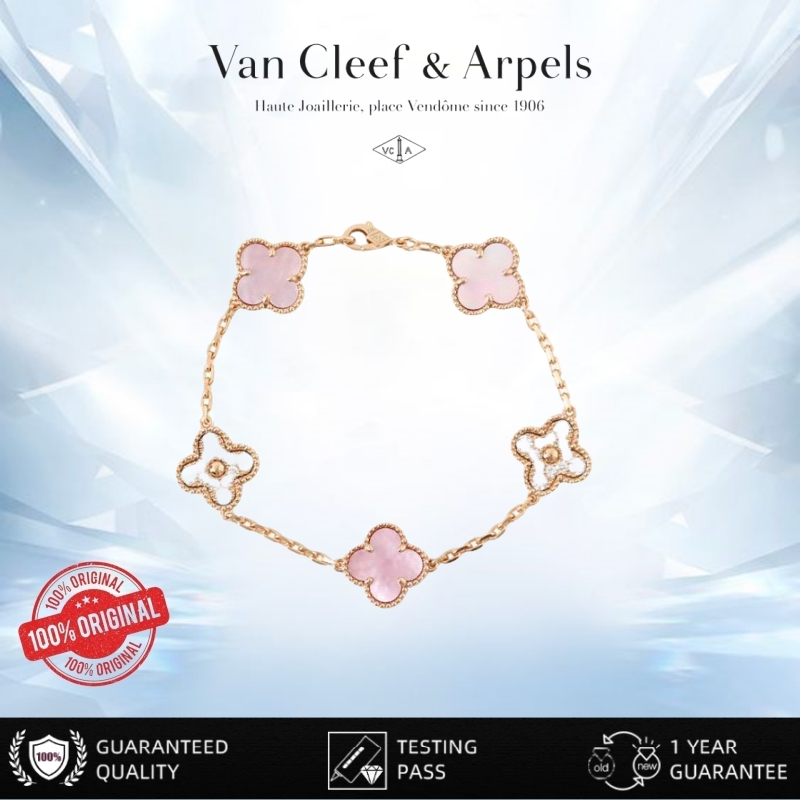 【✅100%original】van cleef and arpels/gelang van cleef emas asli/emas swan 18K rose gold/Van Cleef & A