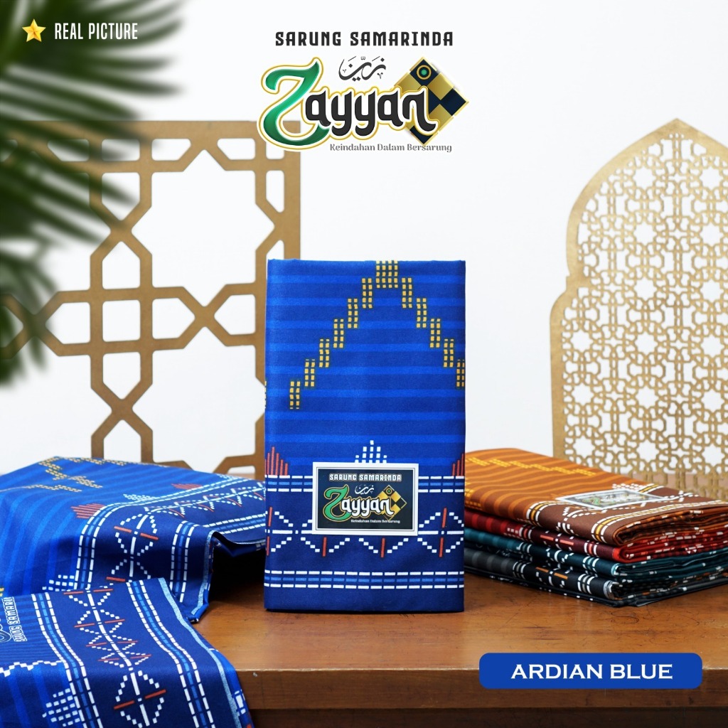 Zayyan Sarung Samarinda ASLI JUMBO ( 117 x 100 cm ) ( Ardian ) HALUS dan WANGI / Sarung Pria Muslim