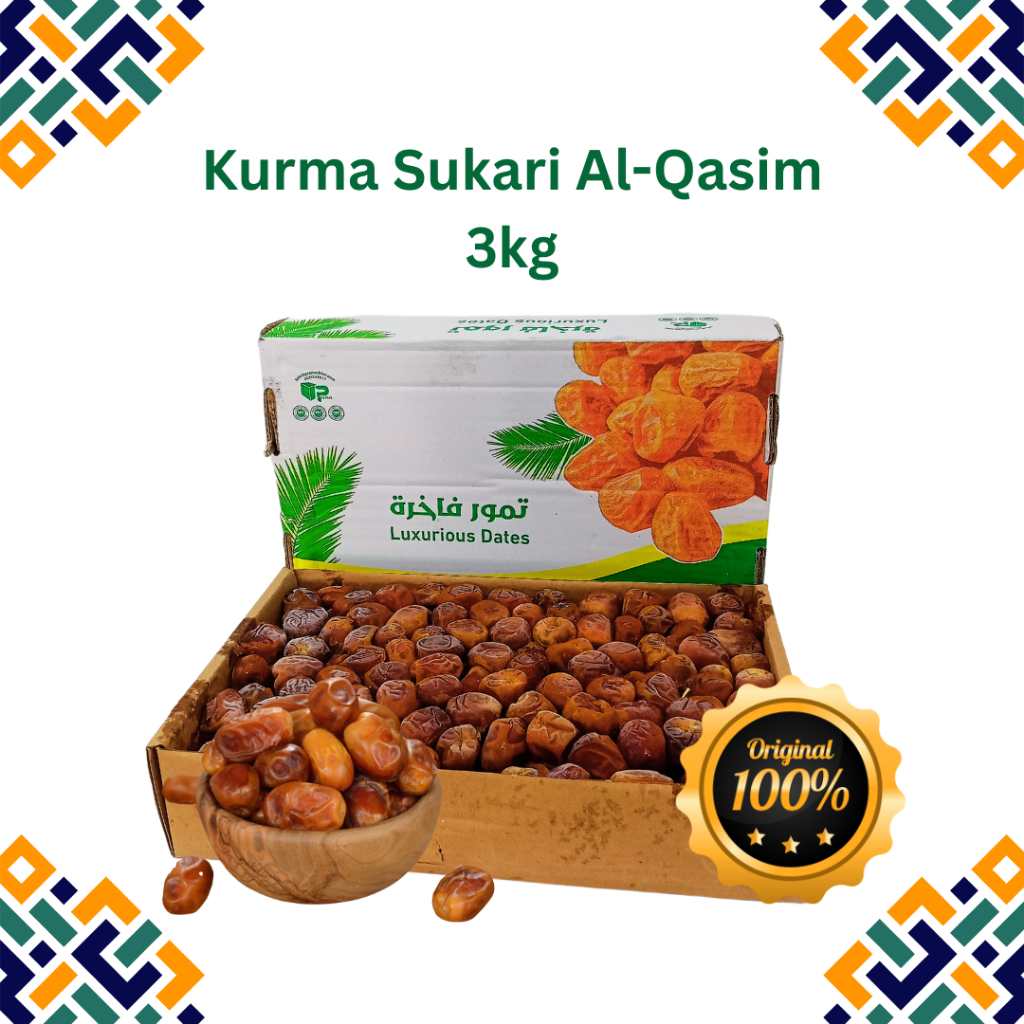 

Kurma Sukari Al Qasim Basah 3kg / Kurma Sukari Al Qasim Dus 3kg Grade B