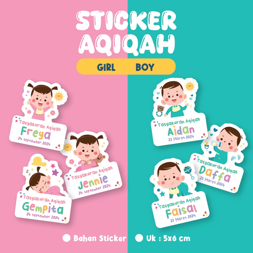 

Sticker Aqiqah Anak Sticker Bento Tasyakuran Aqiqah Anak souvenir boy girl