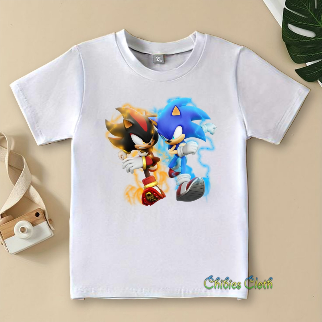Tshirt Kaos Anak Sonic VS Shadow Terbaru - Baju Anak Laki laki Sonic/Kaos Anak Sonic