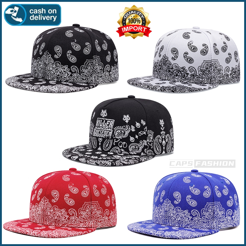 Topi Snapback for men Cashew flower pattern fashion distro cap hat topi baseball topi vintage hiphop