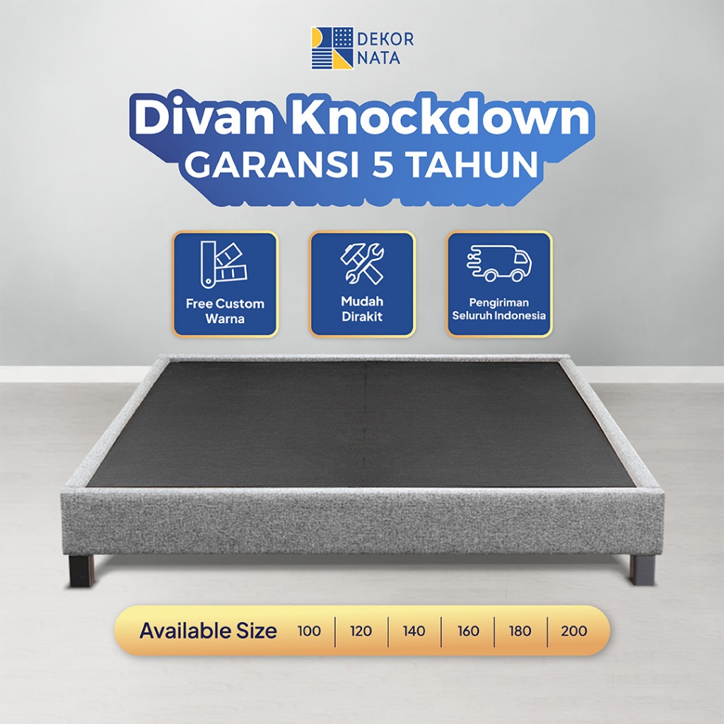 [GARANSI 5 TAHUN] Dekornata - Riley Divan Only Laci Tanpa Headboard Knockdown / Dipan Kayu / Tempat 