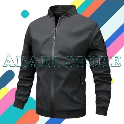 JAKET JACKET JEKET CASUAL POLYESTER LAPIS BULU TASLAN POLOS MUSIM DINGIN BOMBER HANGAT TEBAL PRIA
