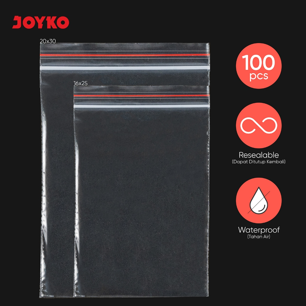 Plastik Klip Resealable Bag RSB-100 Joyko 16x25~20X30