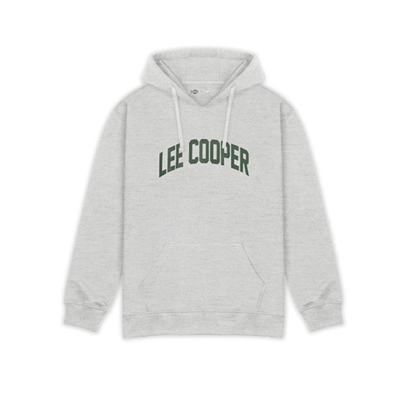 Lee Cooper Pullover Hoodie College Grey Sweater Pria Wanita