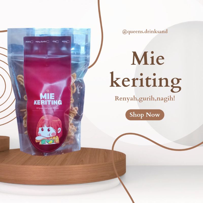 

Mie gulung/mie keriting Queens renyah,enak 145grm