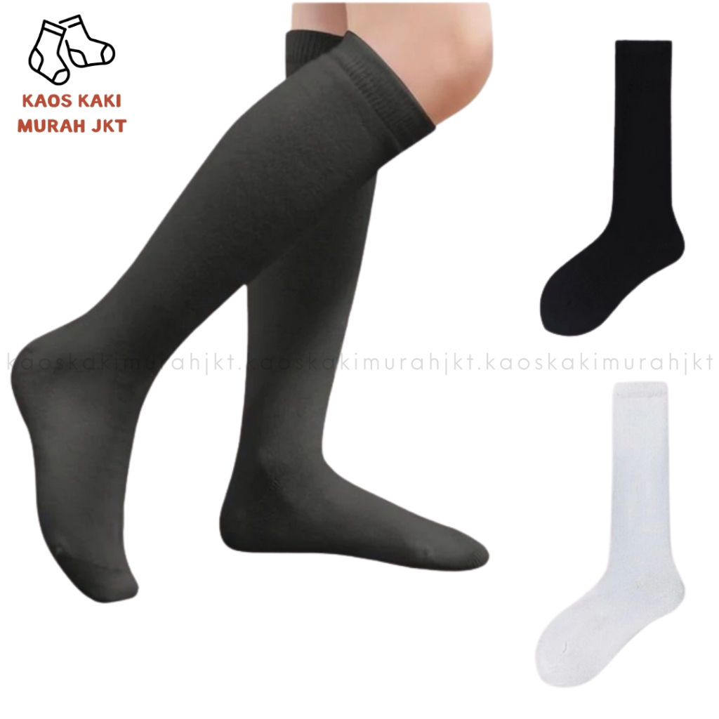 KAOSKAKIMURAHJKT - Kaos Kaki Polos Panjang Selutut Kaus Kaki Paskibra Kaos Kaki Wanita Muslimah