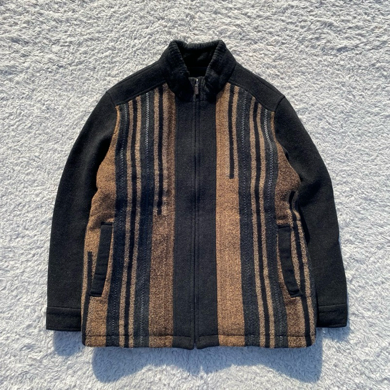 Vintage jacket parkland - wool jacket 90s - jaket wol 80s - retro wool jacket - jaket wool motif - o