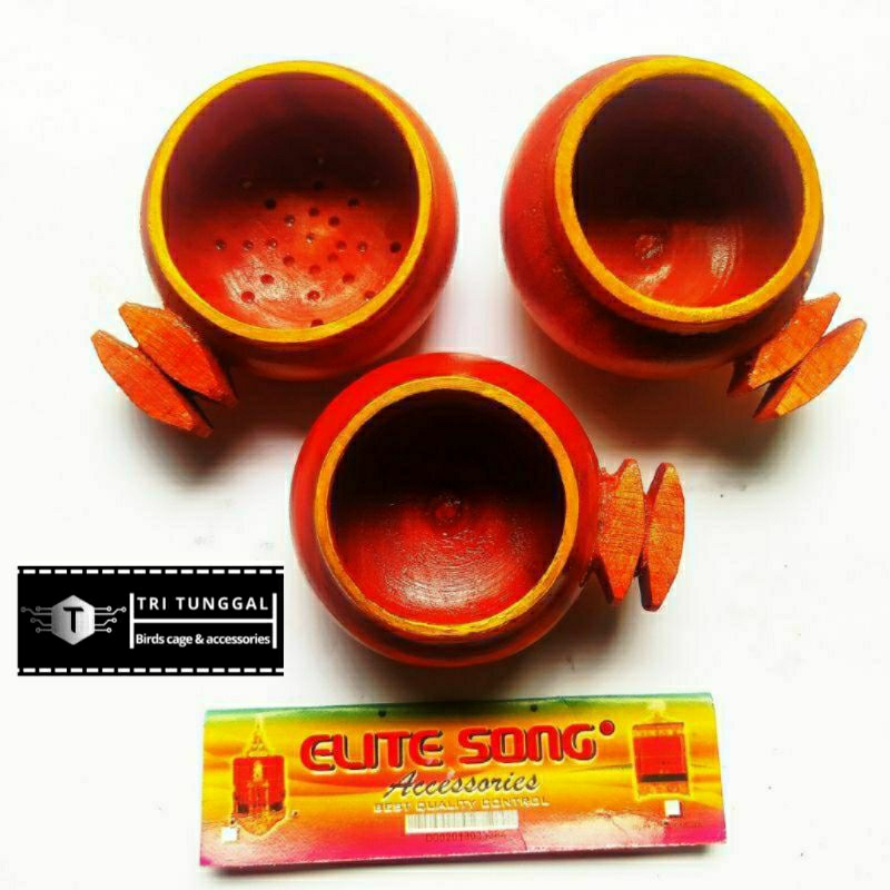 cangkir cepuk kayu cepuk ELITE SONG cangkir makan minum sangkar burung