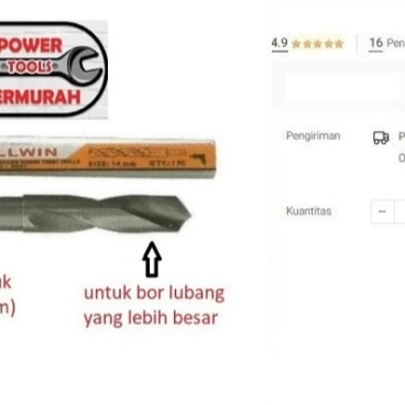 

Mata Bor HSS Besi 17 mm Reduced Shank Twist Drill Reducer Kones Taper