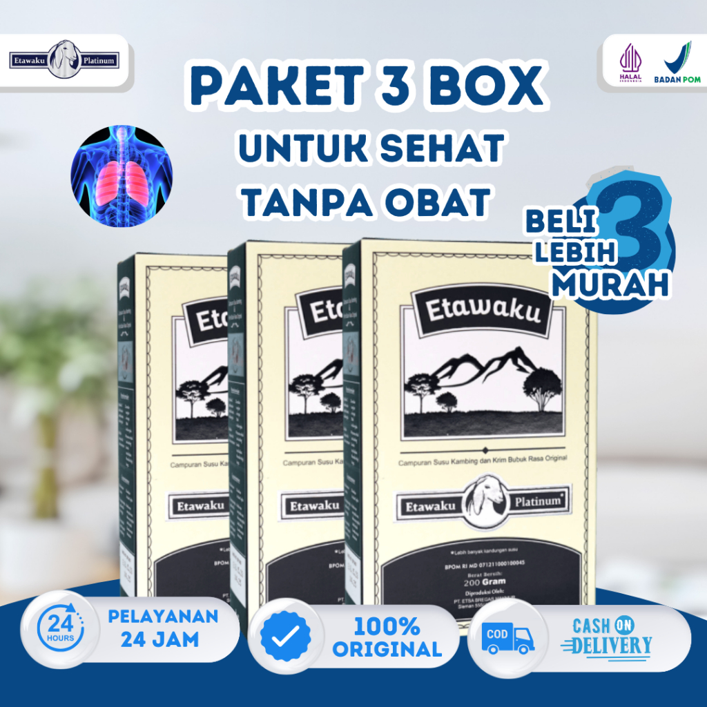 

ETAWAKU ORIGINAL 3 BOX - Untuk Sesak Pernapasan dan Nyeri Sendi