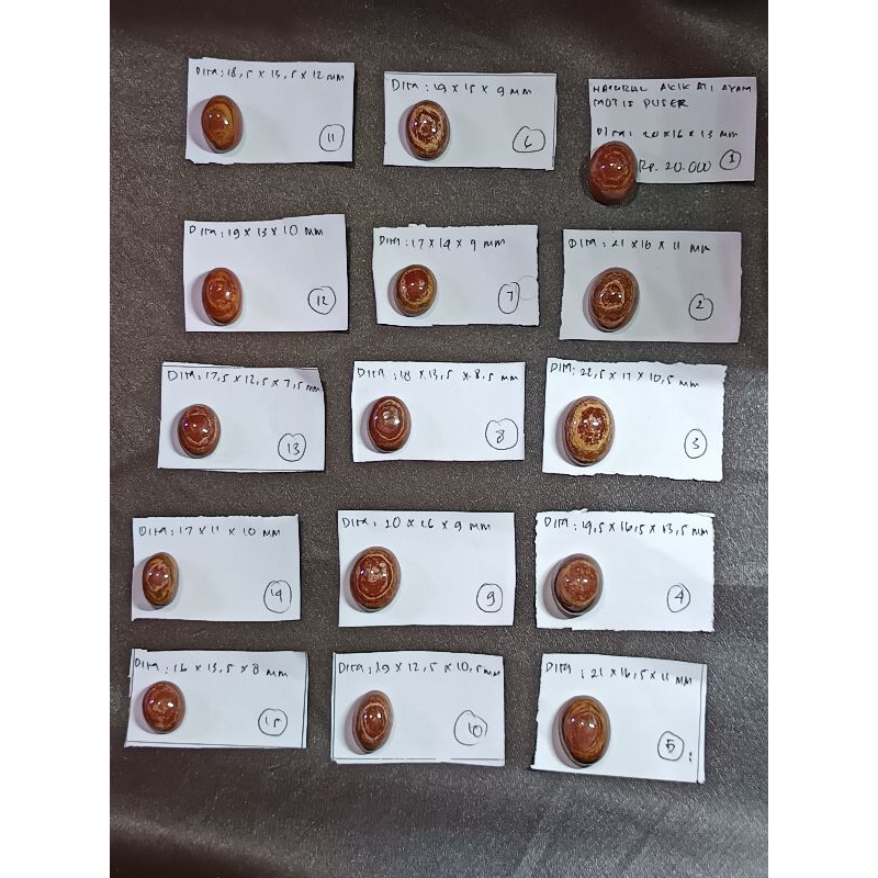 natural akik ati ayam motif puser